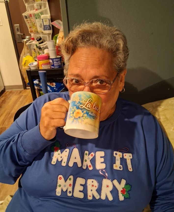 The gifts that become part of their everyday. 💕 A custom mug for Grandma combining three things she loves: her faith, sunshine, and a good cup of coffee.